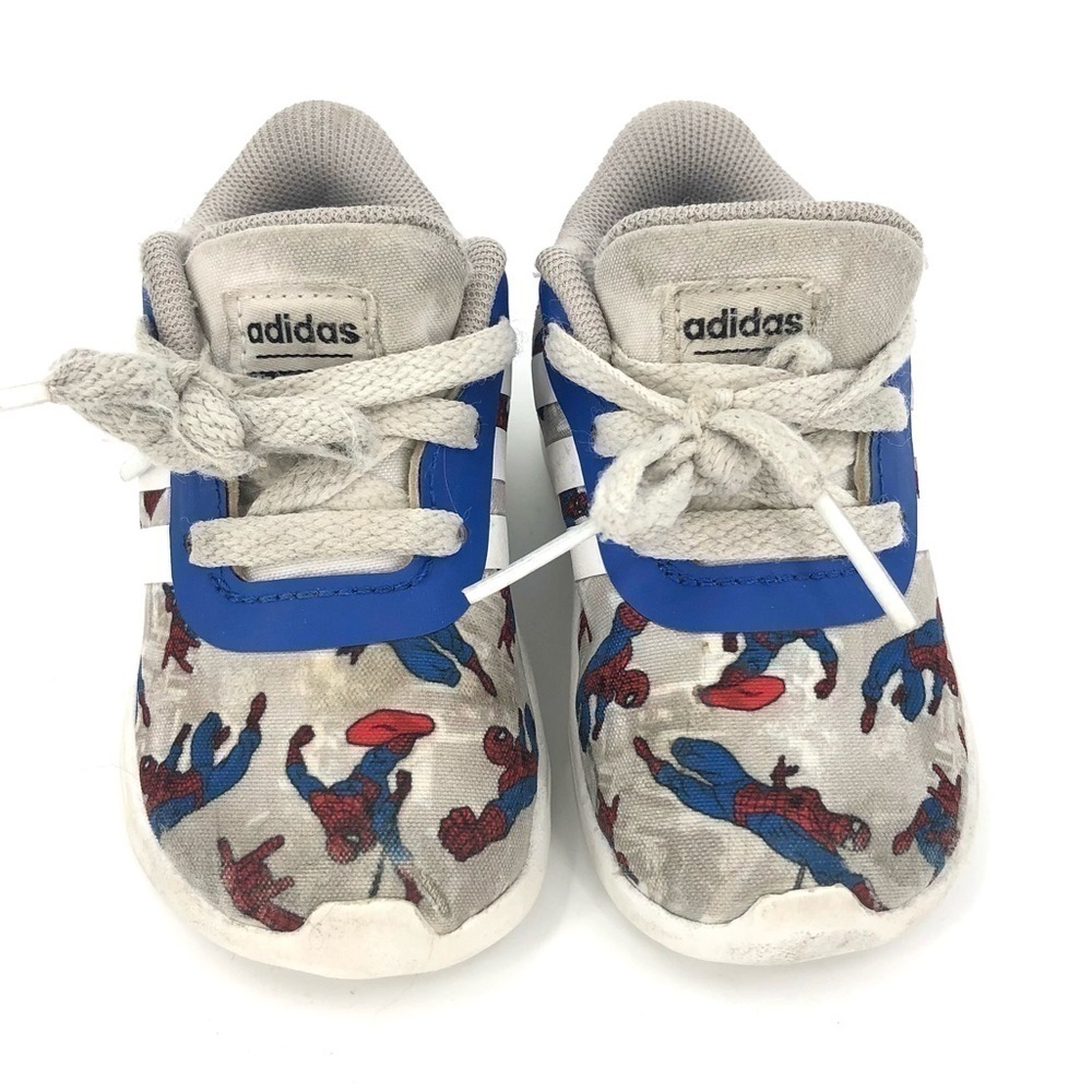 Adidas Spiderman Kids Sneakers Tennis Shoes Toddler Size 4 - Picture 3 of 9